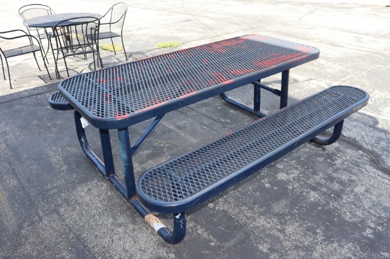 30" x 72" Heavy duty rubber coated metal picnic table - coating is pealing
