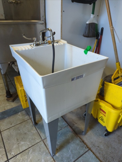 24" Poly utility sink with faucet