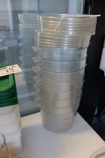 Times 7 - 4qt round food storage containers with lids
