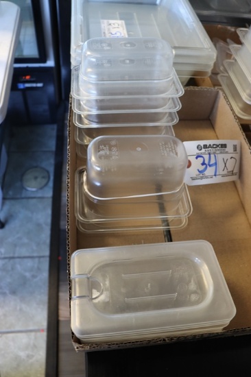 Times 7 - 1/9 acrylic inset pans with lids - (5) 1/9 x 2" & (2) 1/9 x 4"