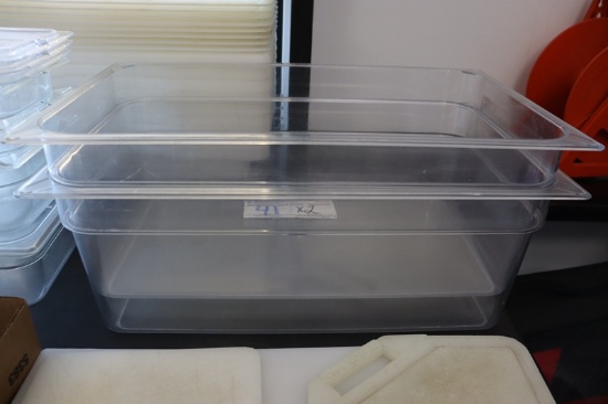 Times 2 - 12" x 20" x 8" acrylic inset pans - no lids