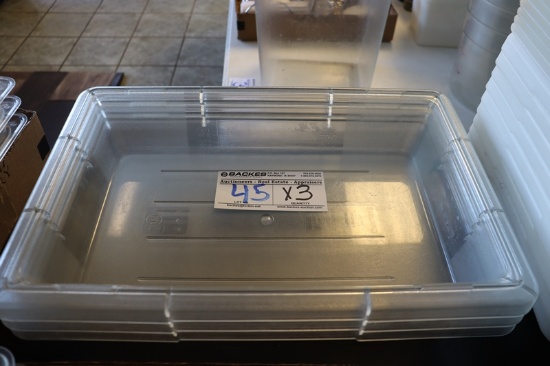 Times 3 - 12" x 20" x 3" food storage containers - no lids