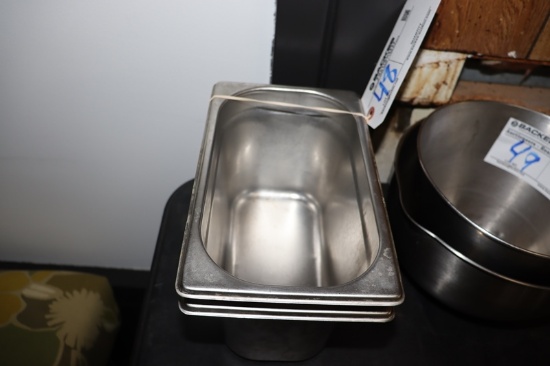 Times 2 - 1/4 x 6" stainless inset pans - no lids