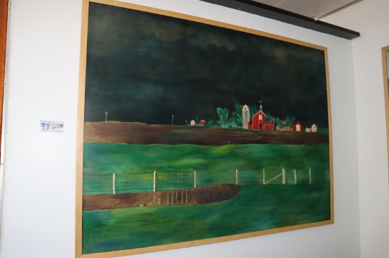 60" x 80" Stick 1997 "Spring" carved plywood with stain artwork