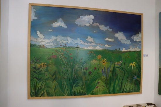 60" x 80" Stick 1997 "Summer" carved plywood with stain artwork