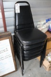 Times 5 - Black framed padded stack chairs
