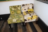 Times 2 - Floral pattern tweed lounge chairs