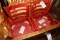Times 4 - Red wood ladder back dining chairs