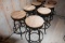 Times 8 - Metal & wood top adjustable swivel bar stools