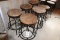 Times 6 - Metal & wood top adjustable swivel bar stools