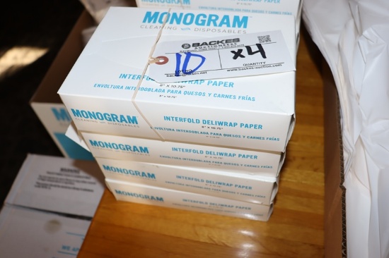 Times 4 - Boxes of Monogram 8" x 10" deli paper