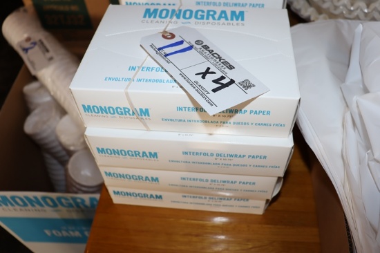 Times 4 - Boxes of Monogram 8" x 10" deli paper
