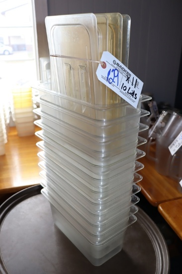 Times 11 - 1/3 x 6" acrylic inset pans with 10 lids