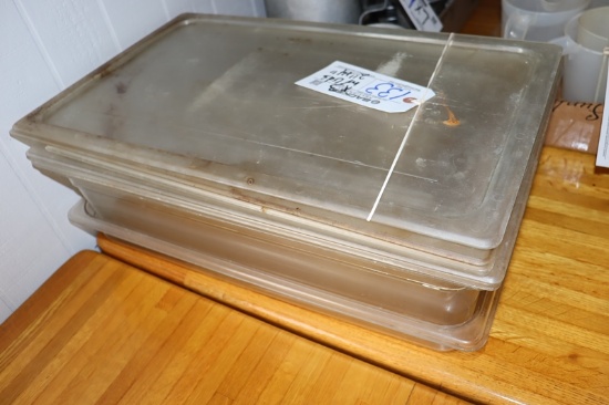 Times 3 - 12" x 20" x 2", 4", & 6" acrylic inset pans with lids
