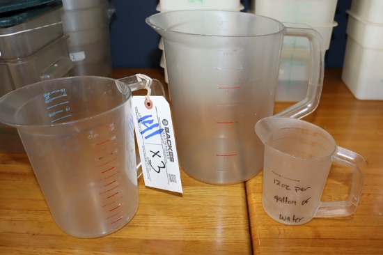 Times 3 - Acrylic 32  oz., 64 oz. & 1 gallon measuring cups