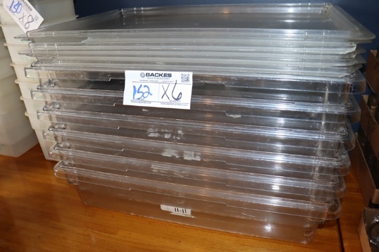 Times 5 - Newer 18" x 26" x 6" food storage containers with cracked/broken