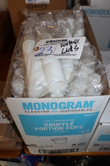 Case of 1 oz. portion cups with lids