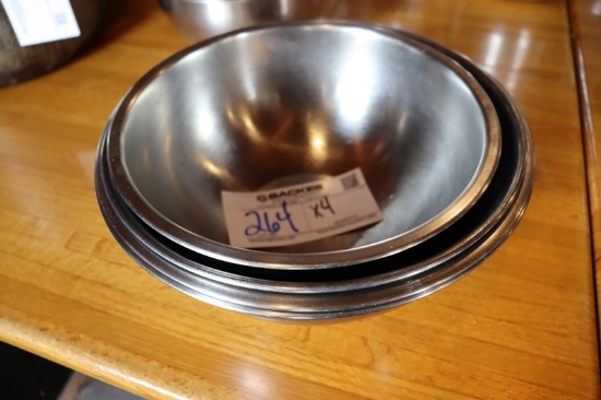Times 4 - 10" & 11" stainless mixing bowls