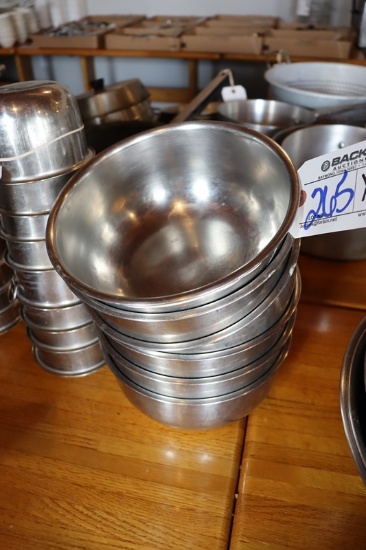 Times 6 - 9" stainless mixing bowls