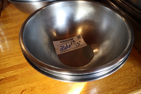 Times 3 - 13" stainless mixing bowls