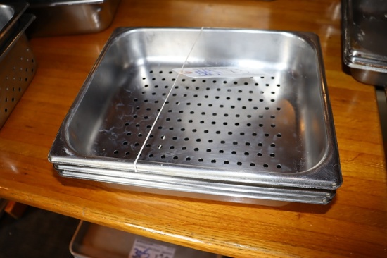 Times 3 - 1/2 x 2" stainless perforated inset pans
