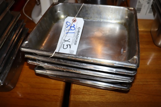Times 5 - 1/2 x 2" stainless inset pans
