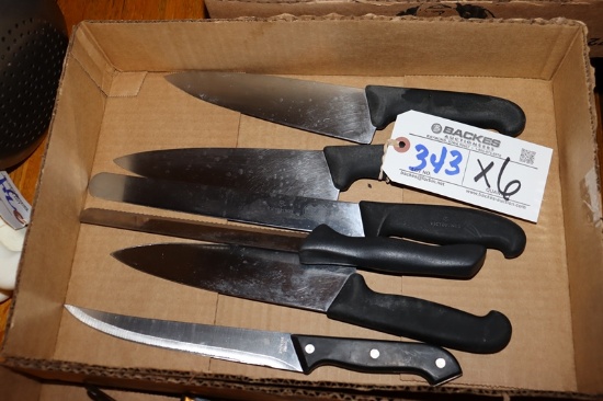 Times 6 - Chef, steak, & prime rib knives