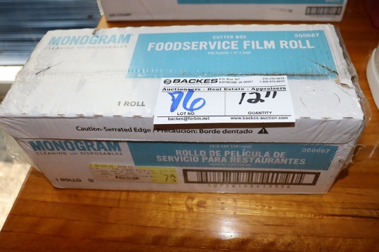 New roll of 12" food film wrap
