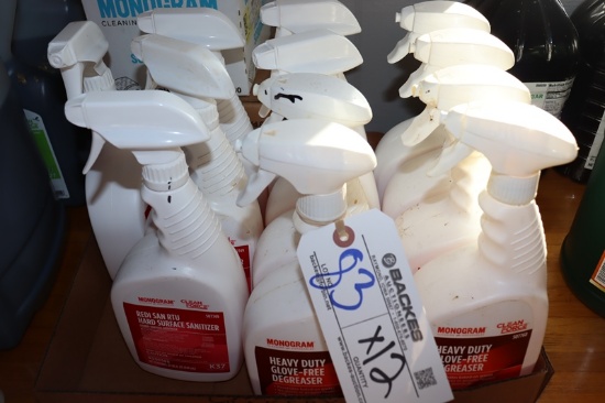 Times 12 - Bottles of sanitizer & degreaser