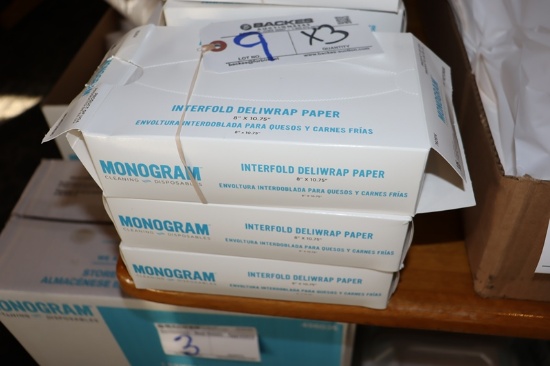 Times 3 - Boxes of Monogram 8" x 10" deli paper