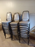 Times 29 - Black metal framed & light gray vinyl stack chairs