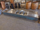 7' Stainless 3 bin bar sink with 2' ice bin - no legs