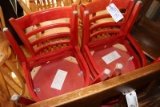 Times 4 - Red wood ladder back dining chairs
