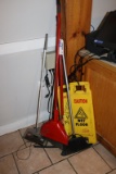 All to go - Brooms, Bissell hookies, & wet floor sign