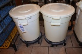 Times 2 - 20 gallon portable ingredients bin with lids