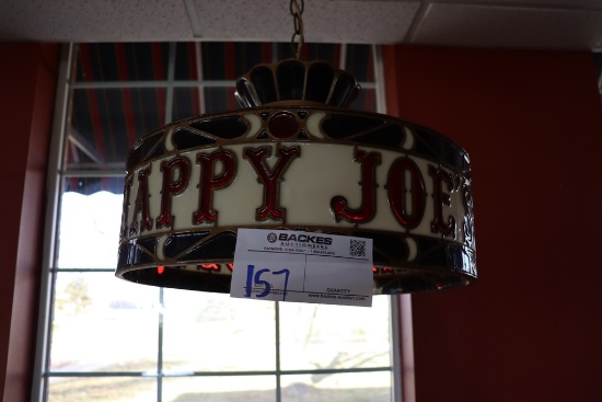 Happy Joe's hanging light - heavy duty plastic construction - buyer to remo