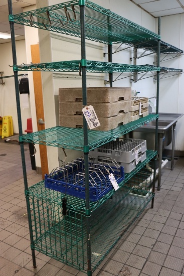 24" x 60" green coated wire rack