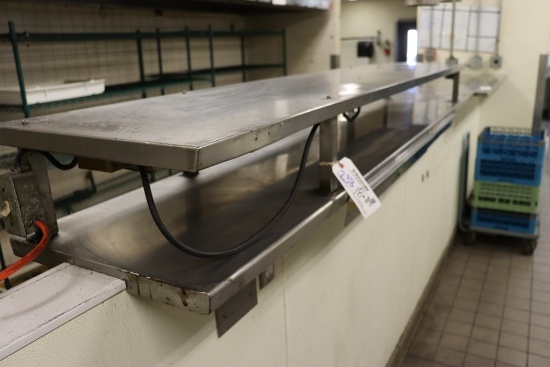 18" x 114" stainless custom heated plate rail only