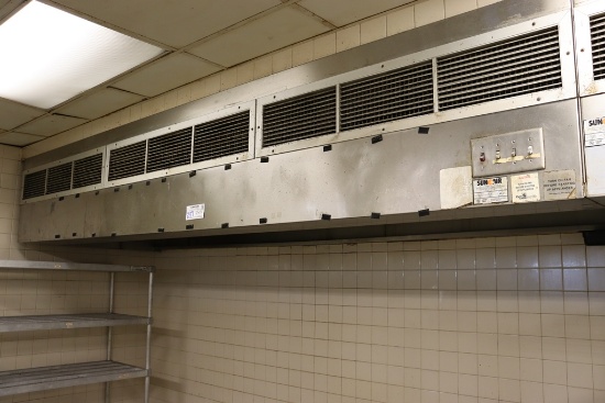 Times 2 - Sunair 4' x 12' stainless exhaust hoods only - no fans - no Ansul