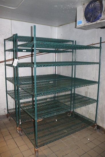 times 2 - 30" X 60" Green coated Metro racks - showing rust