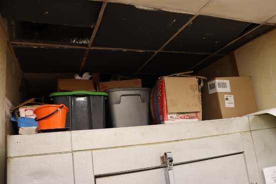 All to go - contents on top of walk in cooler - unknown merchandise