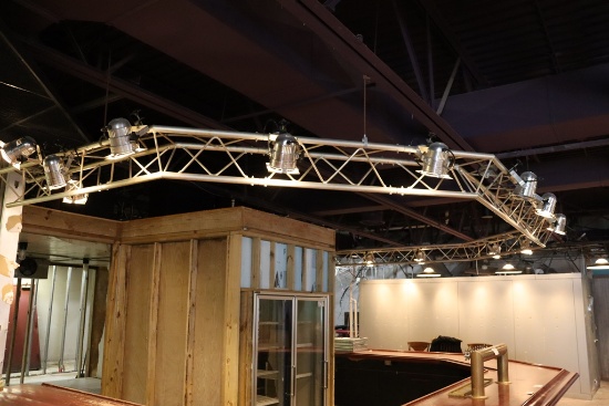 Approximately 500+ inches of aluminum light trussing with 16 can lights - n