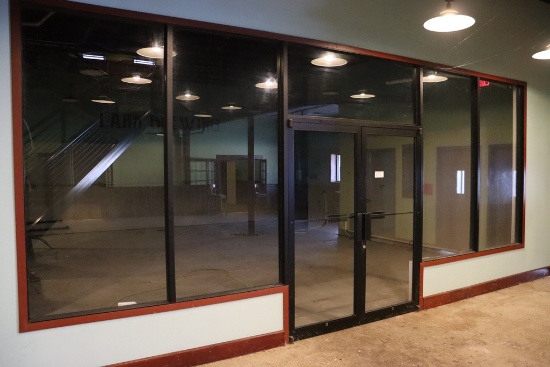 Complete glass/door panel: 117" tall x 252" wide aluminum framed glass wind