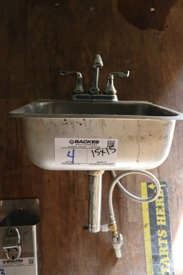 15" x 15" drop in hand sink