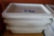 Times 3 - 2) 12 x 18 x 9 and 1) 12 x 18 x 6 white food storage containers w