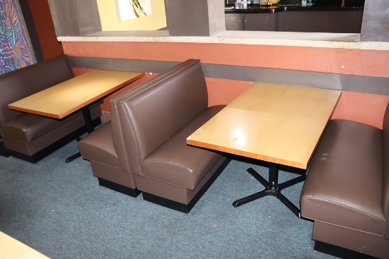 Times 4 - Brown vinyl 4 passenger booth openings with 30" x 48" custom made