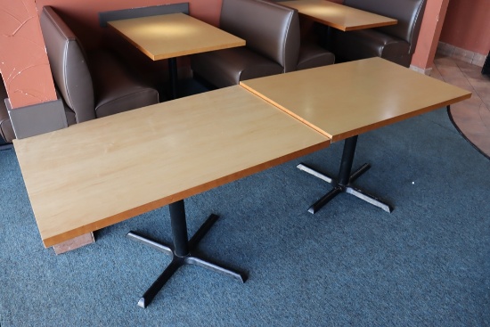 Times 4 - 30" x 48" custom made top dining tables - very nice heavy duty to