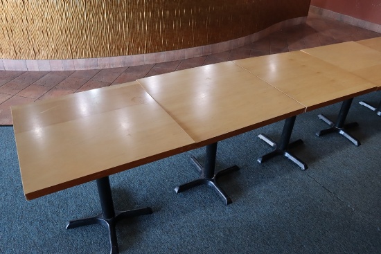 Times 4 - 30" x 30" custom made top dining tables - very nice heavy duty to