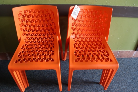 Times 10 - Lagoon Furniture Milan Style Orange Stackable Dinning Chair (pd