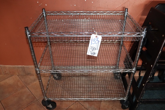 18" x 30" chrome wire portable cart